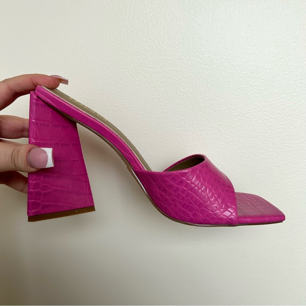 Pink Open Toe Heels